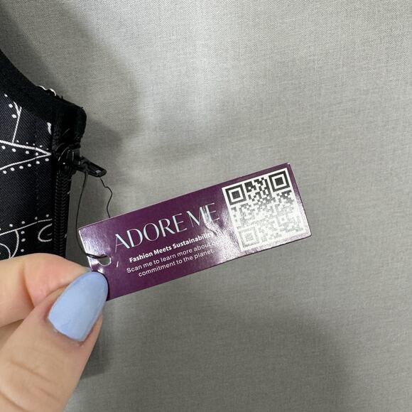 Adore Me Alex Corset Top Womens 1X Black Spiderweb Halloween Bustier Whimsigoth - Picture 5 of 16